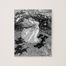 Witch with cats puzzle