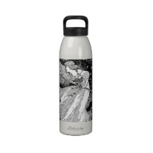 Witch with cats water bottle