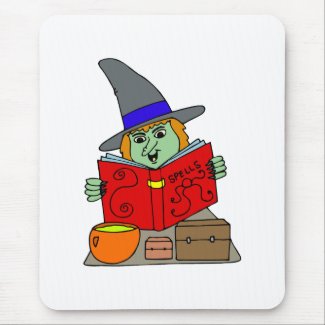 Witch with Spellbook mousepad
