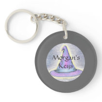 Witch Wizard Hat Gray Border Acrylic Key Chains