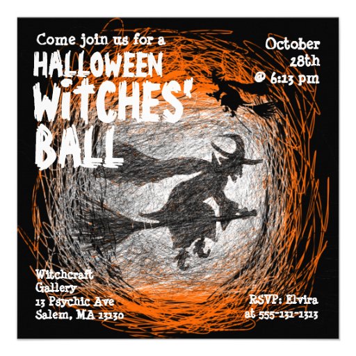 Witches Ball Halloween Party Invitation