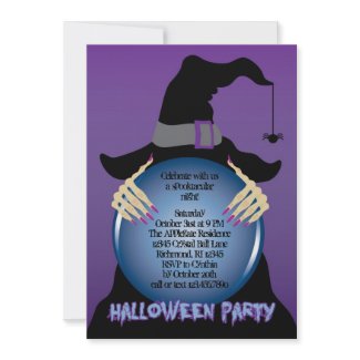 Witches Crystal Ball Halloween Invitation invitation