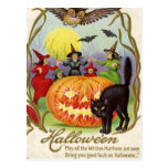 Witches Dancing Around Jack O' Lantern Post Card