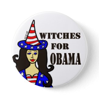 Witches For Obama Fun Halloween Button