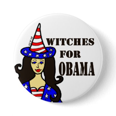 Witches For Obama Halloween Button by Victoreeah