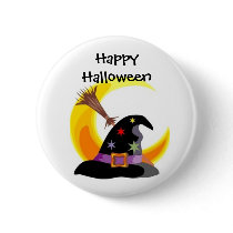 Witches Hat Happy Halloween Pin - Customized buttons