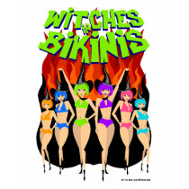 Witches in Bikinis Ladies Baseball Tee t-shirts