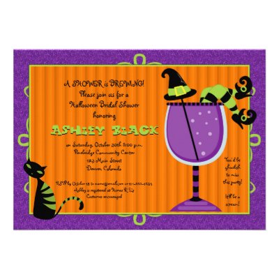 Witch's Brew Halloween Bridal Shower Invitation
