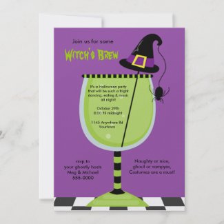 Witch's Brew Halloween Party Invitation invitation
