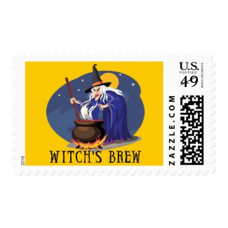Witch's Brew Postage Stamp