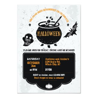 Witch's Cauldron Halloween Party Invitation