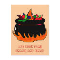 Witch's cauldron-party invite postcards