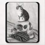 Witch's Kittens Cat Skull Gothic Goth Fantasy Art  mousepads