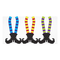 Witch's Stripy Socks Personalized Photo Card