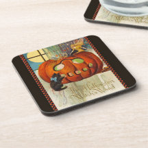 Witch's Wand Halloween Drink Coaster