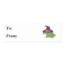 witchy goofkins green bunny rabbit business card