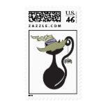 Witchy Kitty Green Hat Stamp stamps