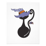 Witchy Kitty Purple Hat Card invitations