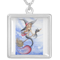 Witchy Mermaid & Merkitty necklaces