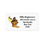 Witchy Owl+Crescent Moon-Halloween Personalized Address Label