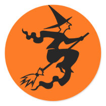 Witchy Witch Silhouette Halloween Stickers