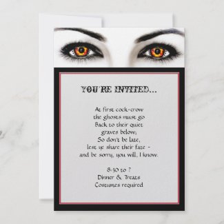 Witchy Woman Wicked Eyes Halloween Party invitation