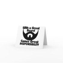 With a great beard comes great resposibility greeting cards