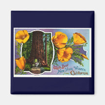 With Best New Year Wishes from California Refrigerator Magnet