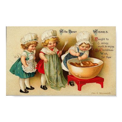 With Best Wishes Children Baking Card print