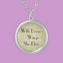 With Brave Wings She Flies Woman Power necklaces