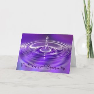 With Deepest Sympathy Card - Purple Water Drop zazzle_card