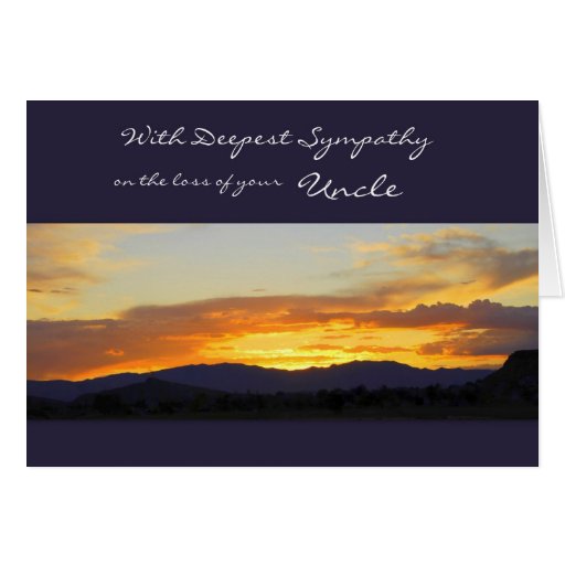 With Deepest Sympathy on the Loss of your Uncle Card Zazzle