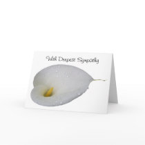 With deepest sympathy, white flower card