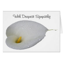With deepest sympathy, white flower card