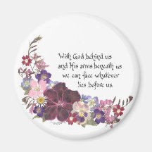 With God behind us... Fridge Magnets