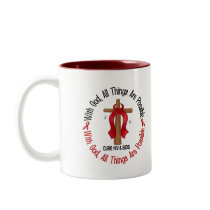 WITH GOD CROSS AIDS / HIV T-Shirts & Gifts Mugs