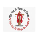 WITH GOD CROSS AIDS / HIV T-Shirts & Gifts Postcard