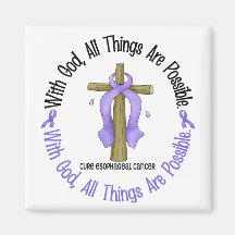 WITH GOD CROSS Esophageal Cancer T-Shirts & Gifts Magnet