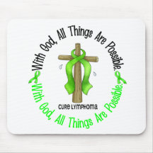 WITH GOD CROSS Non-Hodgkin’s Lymphoma T-Shirts Mouse Mats
