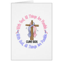 WITH GOD CROSS SIDS T-Shirts & Gifts Greeting Card