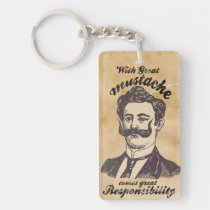 mustache, humor, funny, hipster, memes, offensive, vintage, classy, great mustache, retro, moustache, swag, facial hair, cool, story, bro, fun, stache, fashion, internet memes, original, unique, keychain, [[missing key: type_aif_keychai]] with custom graphic design