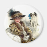 With Her Dog 2 Fridge Magnet
