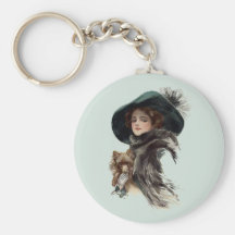 With Her Dog Keychains