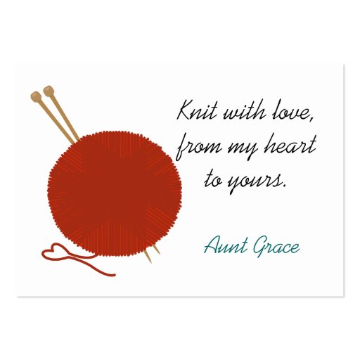 With Love Knitter's Hang Tag Business Card Template (front side)