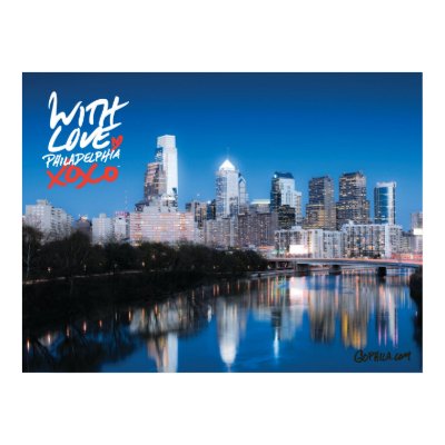 'With Love' Skyline Poster, 18" x 24" by Philadelphia_Tourism