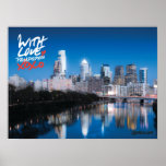 'With Love' Skyline Poster, 18" x 24"