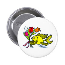With Love, Sparky the fish with flowers Pins