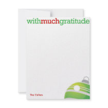 With much gratitude xmas ornament thank you card invitations