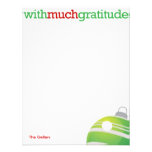 With much gratitude xmas ornament thank you card personalized announcement