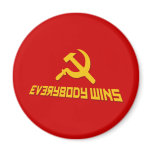 With Socialism Everybody Wins! Government Satire Refrigerator Magnet